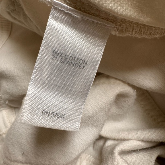 J. Jill Cream Slim Fit Pants Women’s 8 Soft Cotton Blend Mid Rise Stretch - Picture 4 of 4